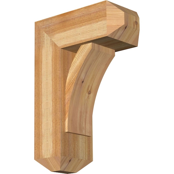 Ekena Millwork Thorton Craftsman Rough Sawn Bracket w/ Offset Brace, Western Red Cedar, 8"W x 18"D x 26"H BKT0806X18X26THR04RWR - main